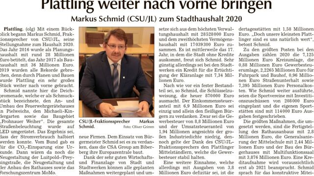 Plattlinger Anzeiger vom 23.01.20